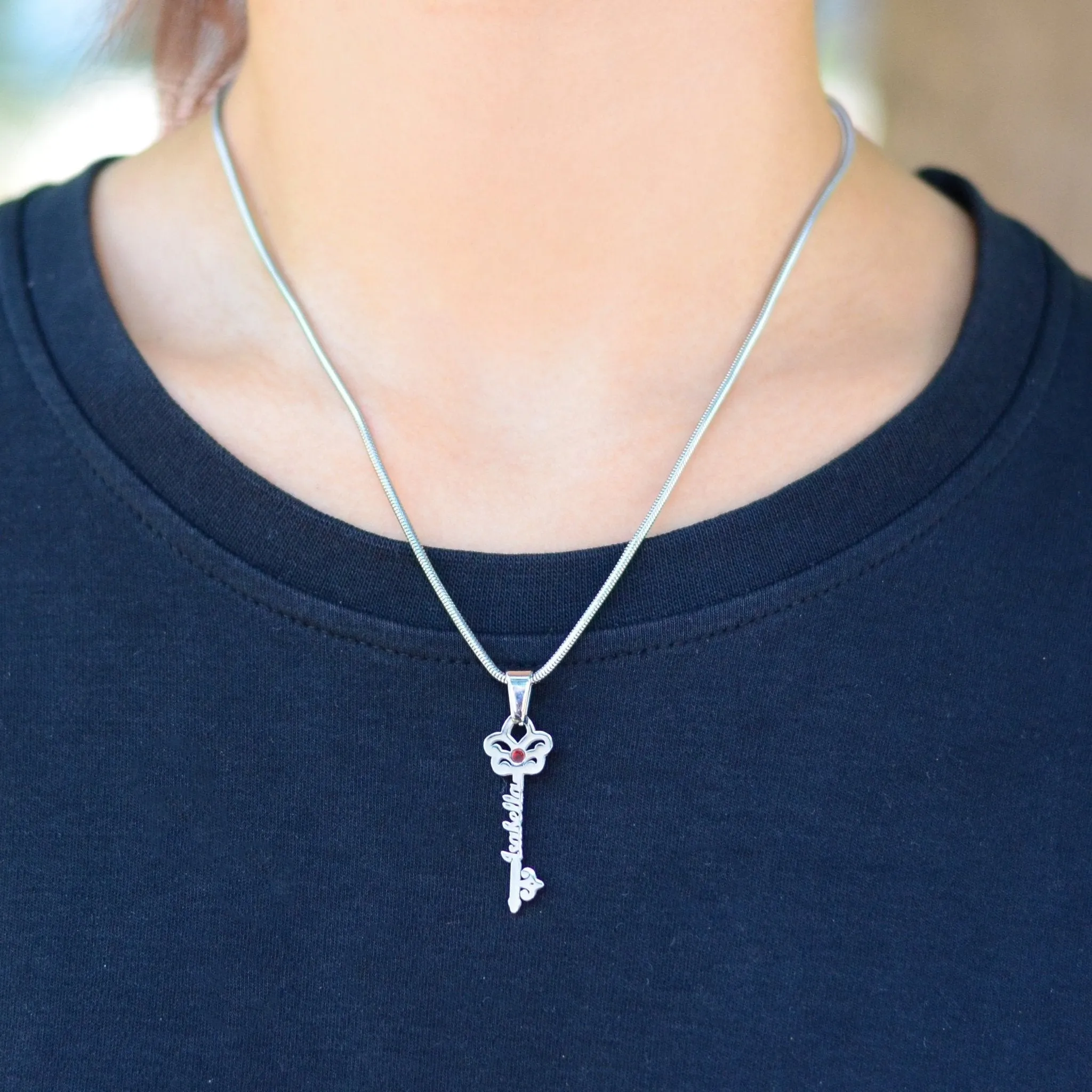 Key Name Necklace