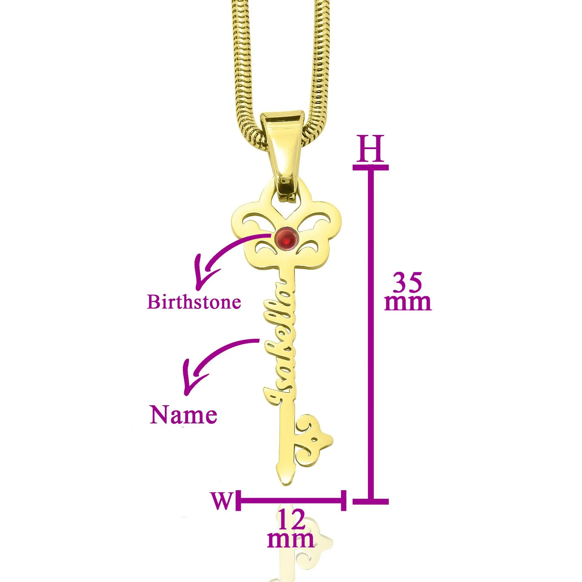 Key Name Necklace