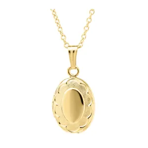 Kiddie Kraft 14K Yellow Gold Filled Oval Locket Baby Necklace