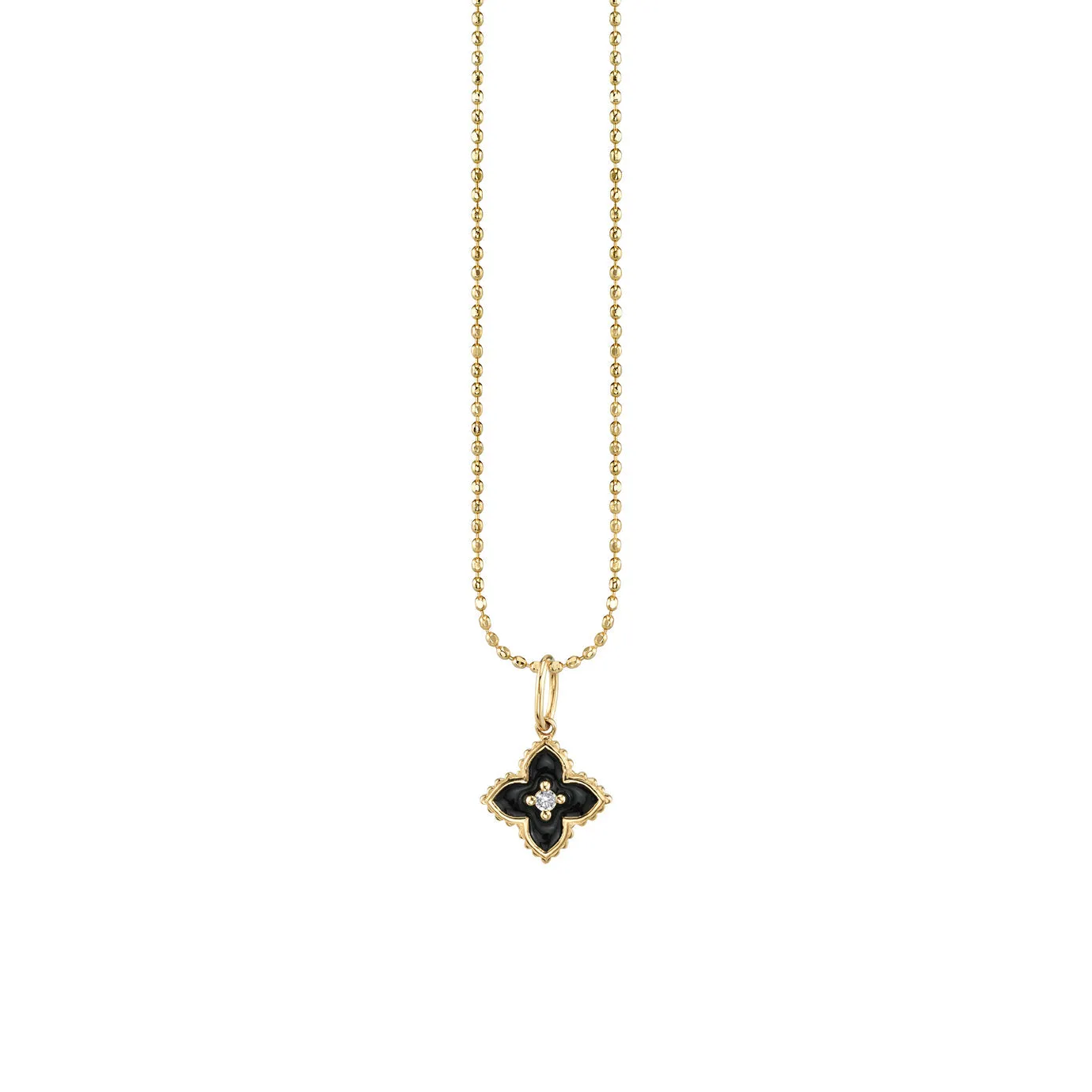 Kids Collection Gold & Diamond Mini Moroccan Flower Necklace