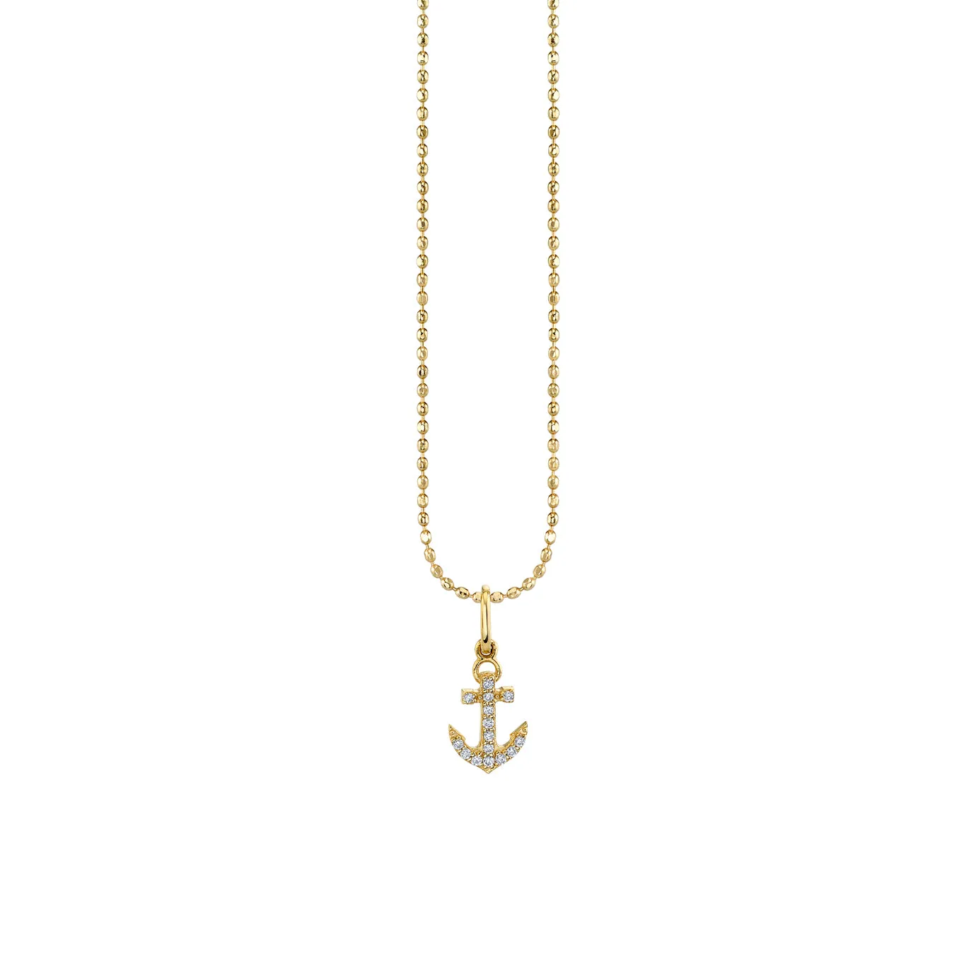 Kids Collection Gold & Diamond Tiny Anchor Necklace