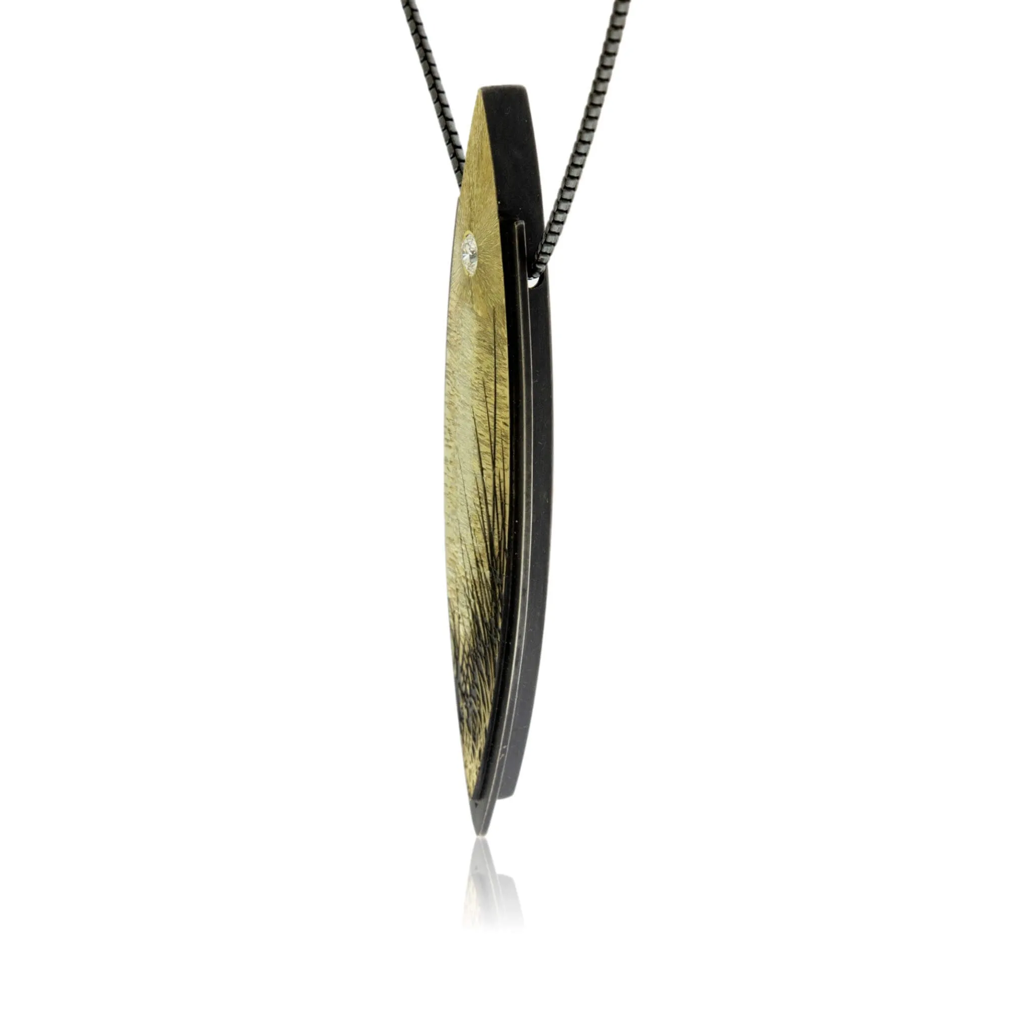 Lakeshore Style Mountain Inspired Silver and Gold Pendant