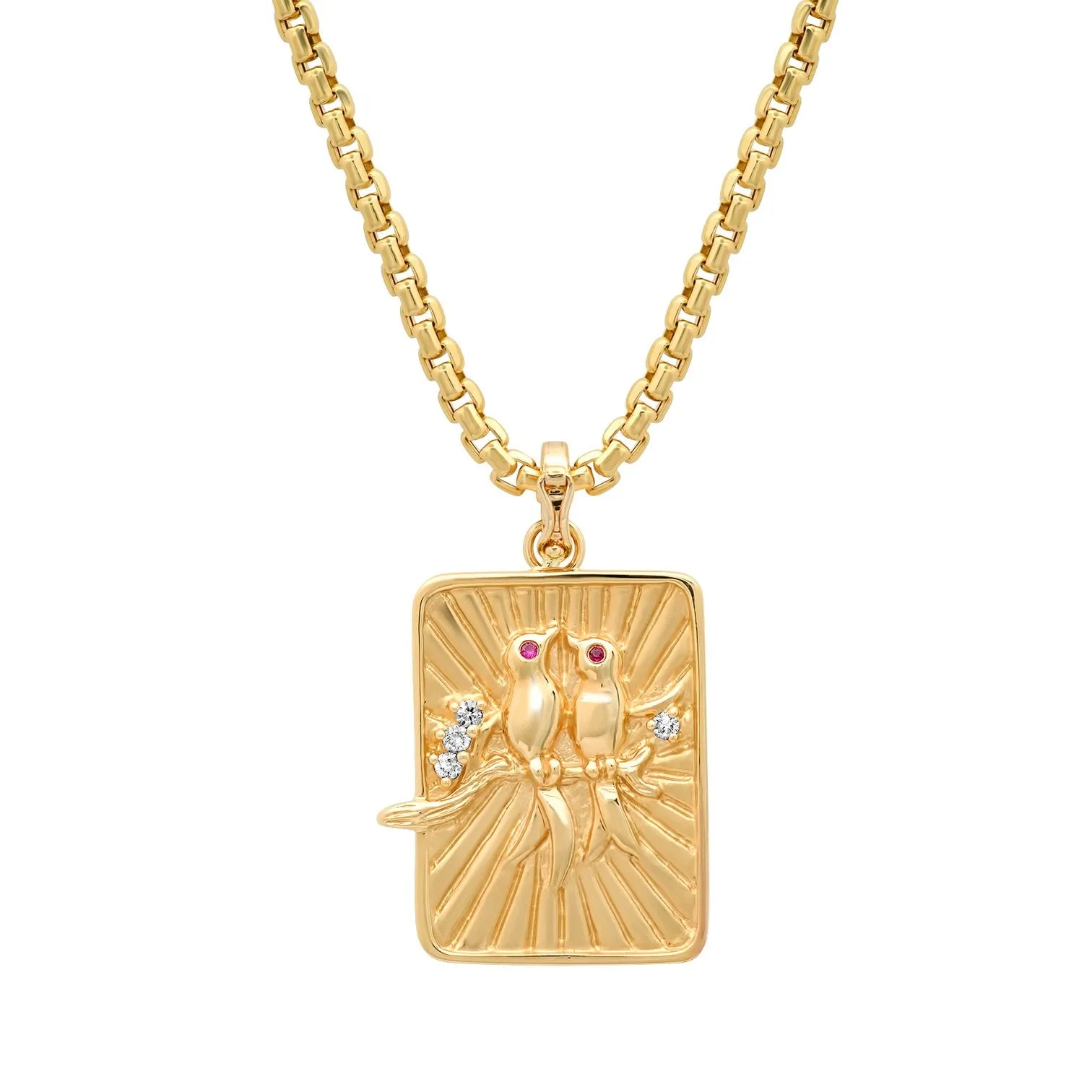 Large Gold Lovebirds Necklace (By Special Order)