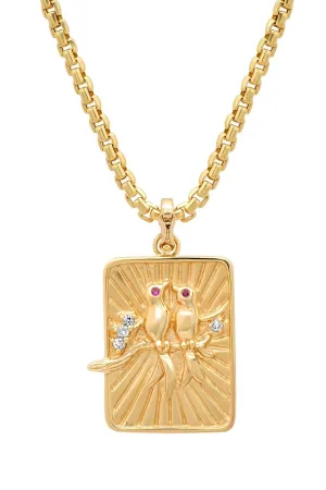 Large Gold Lovebirds Necklace (By Special Order)