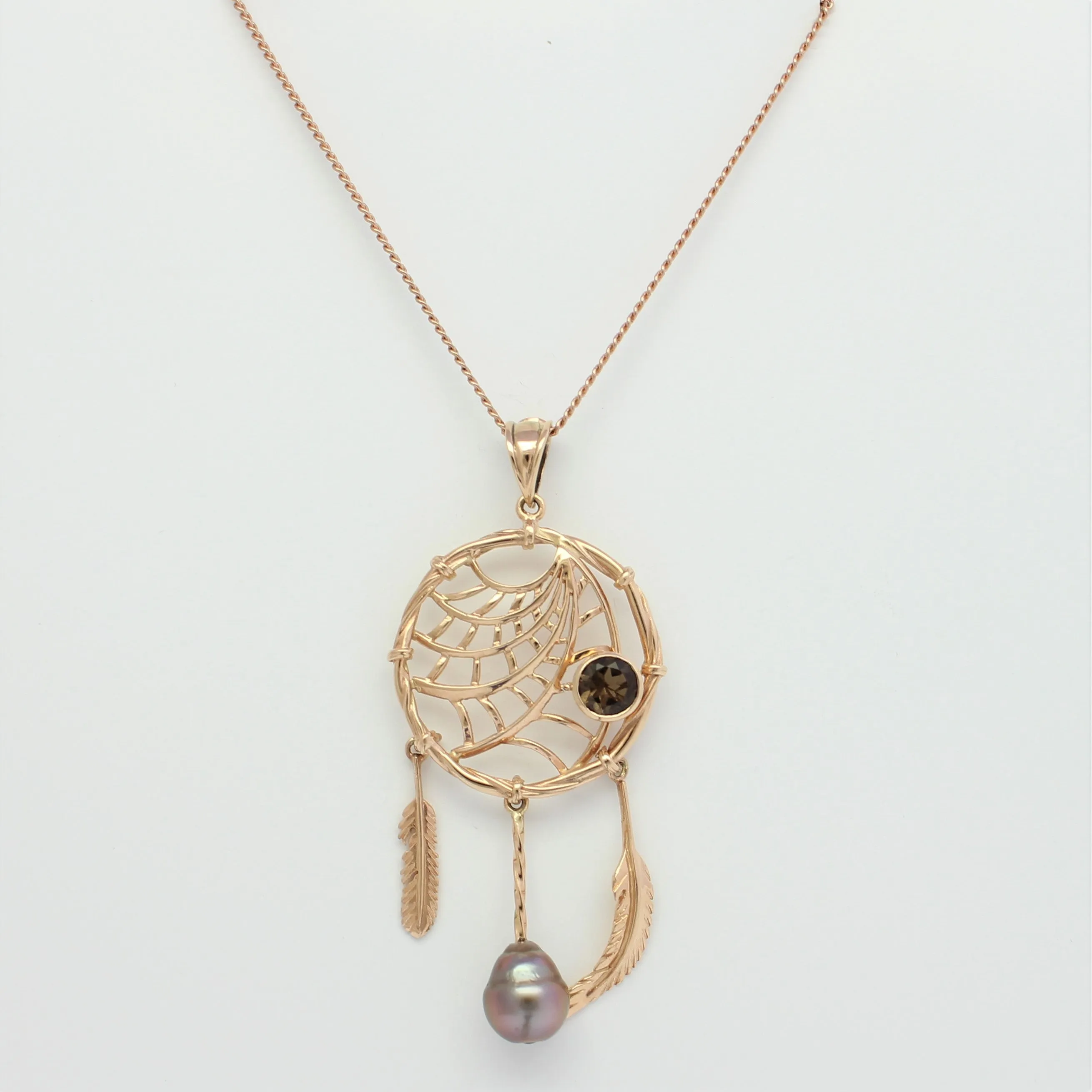 Large Rose & Smokey Abrolhos Island Dream Catcher