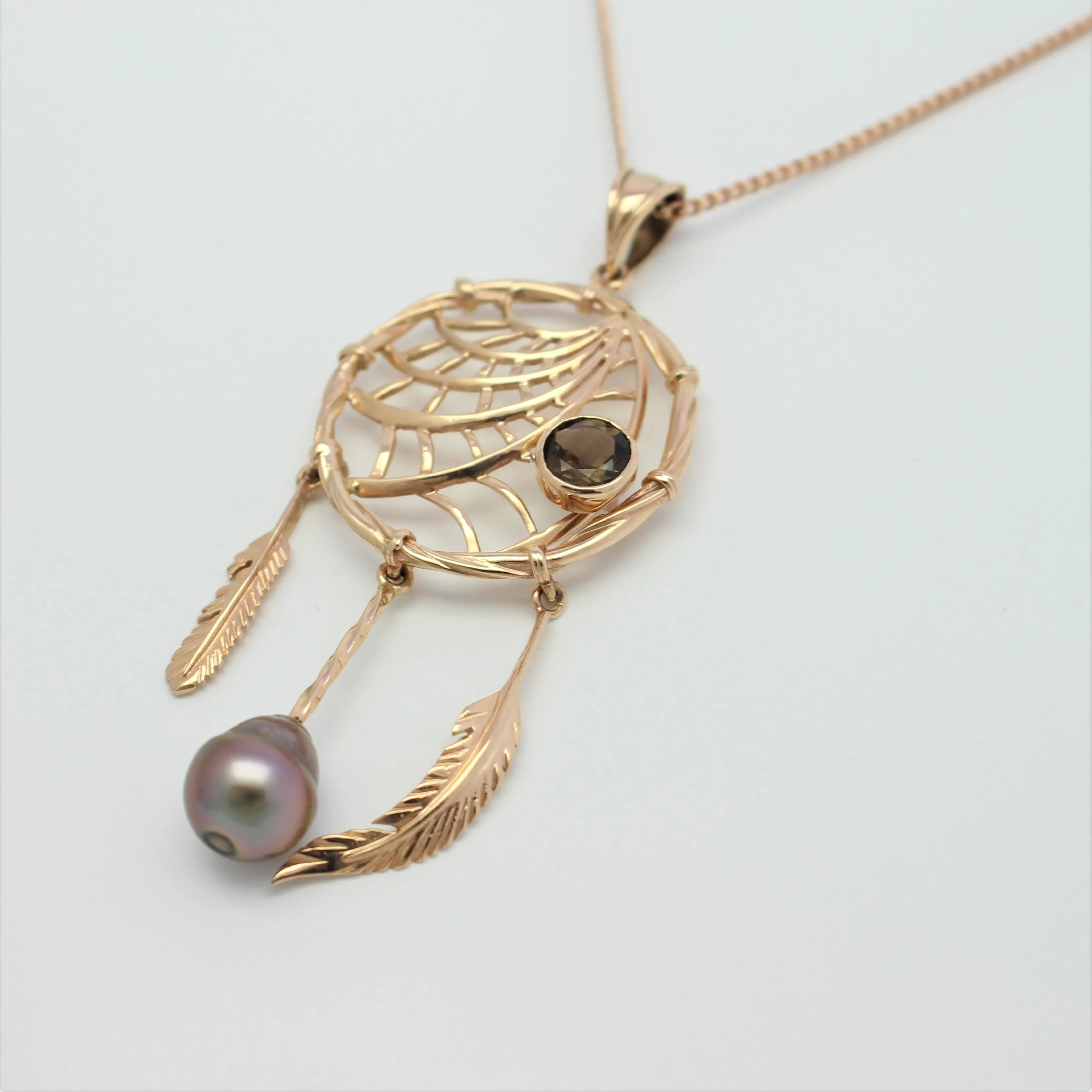 Large Rose & Smokey Abrolhos Island Dream Catcher