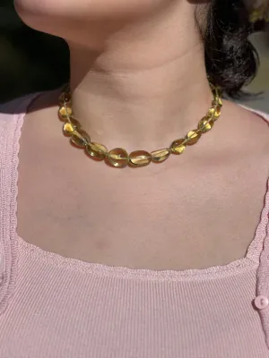 Lemon Quartz Nuggets Necklace