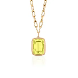 Lemon Quartz Pendant Necklace