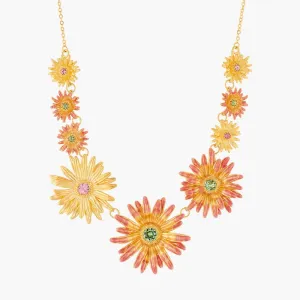 Les Nereides Flower Of Love And Crystals Collar Necklace