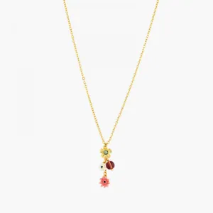 Les Nereides Poppy Flowers And Small Acorn Pendant Necklace