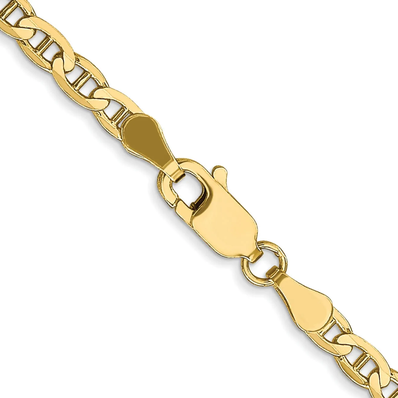 Leslie 10k Yellow Gold 3mm Concave Anchor Chain