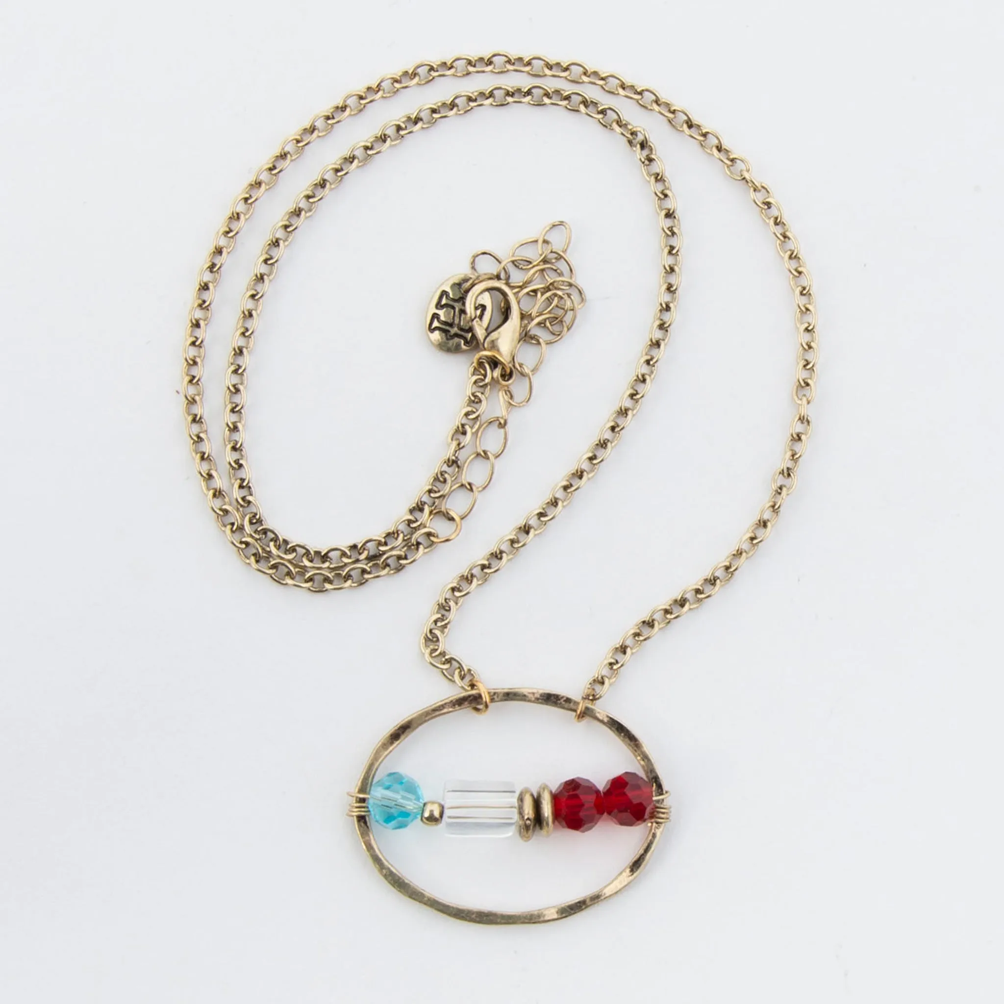 Lindley Oval Ring Stone Pendant Necklace
