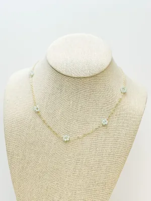 Little Flower Station Necklaces - Green