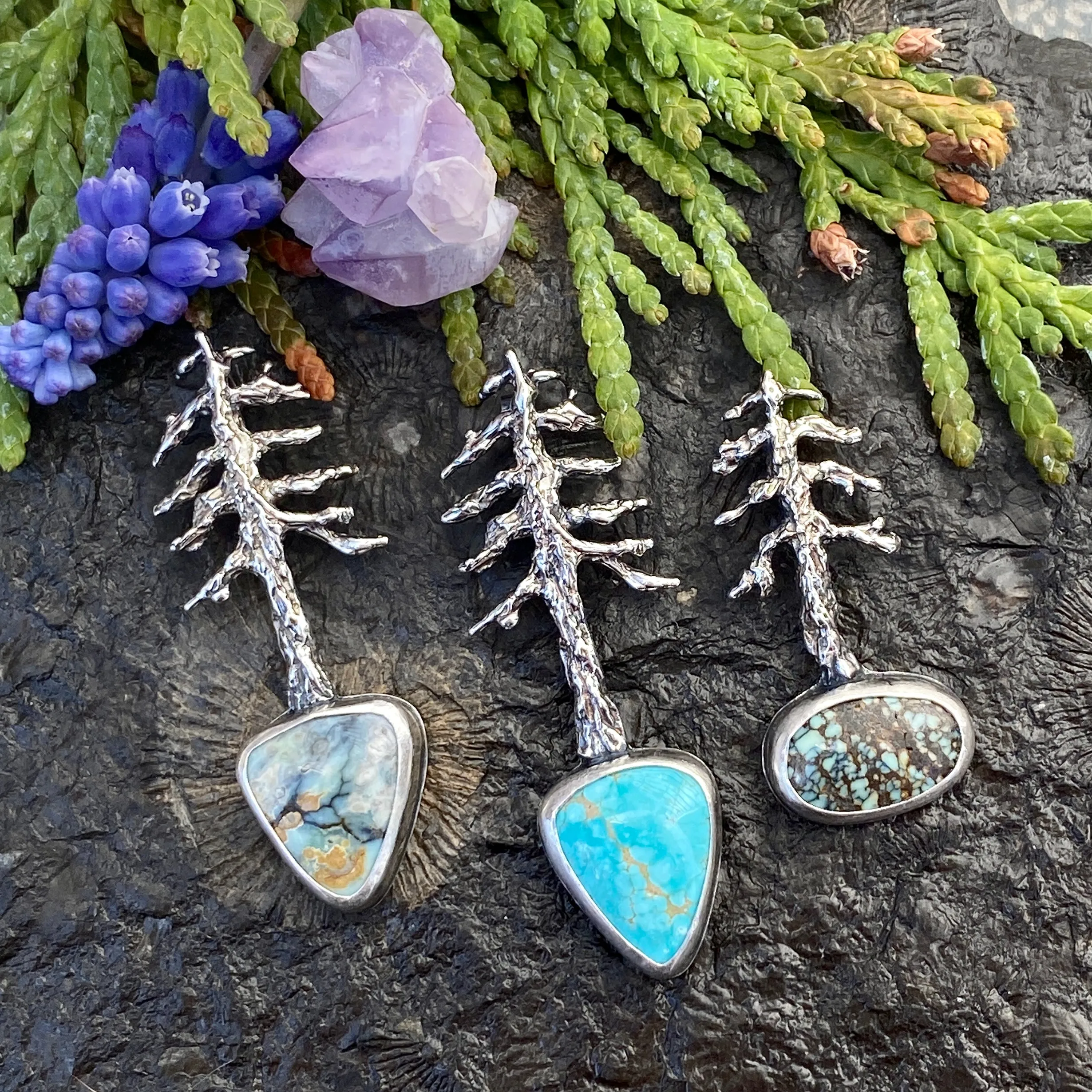 Lone Pine "#8 Sky Blue Turquoise" sterling silver necklace