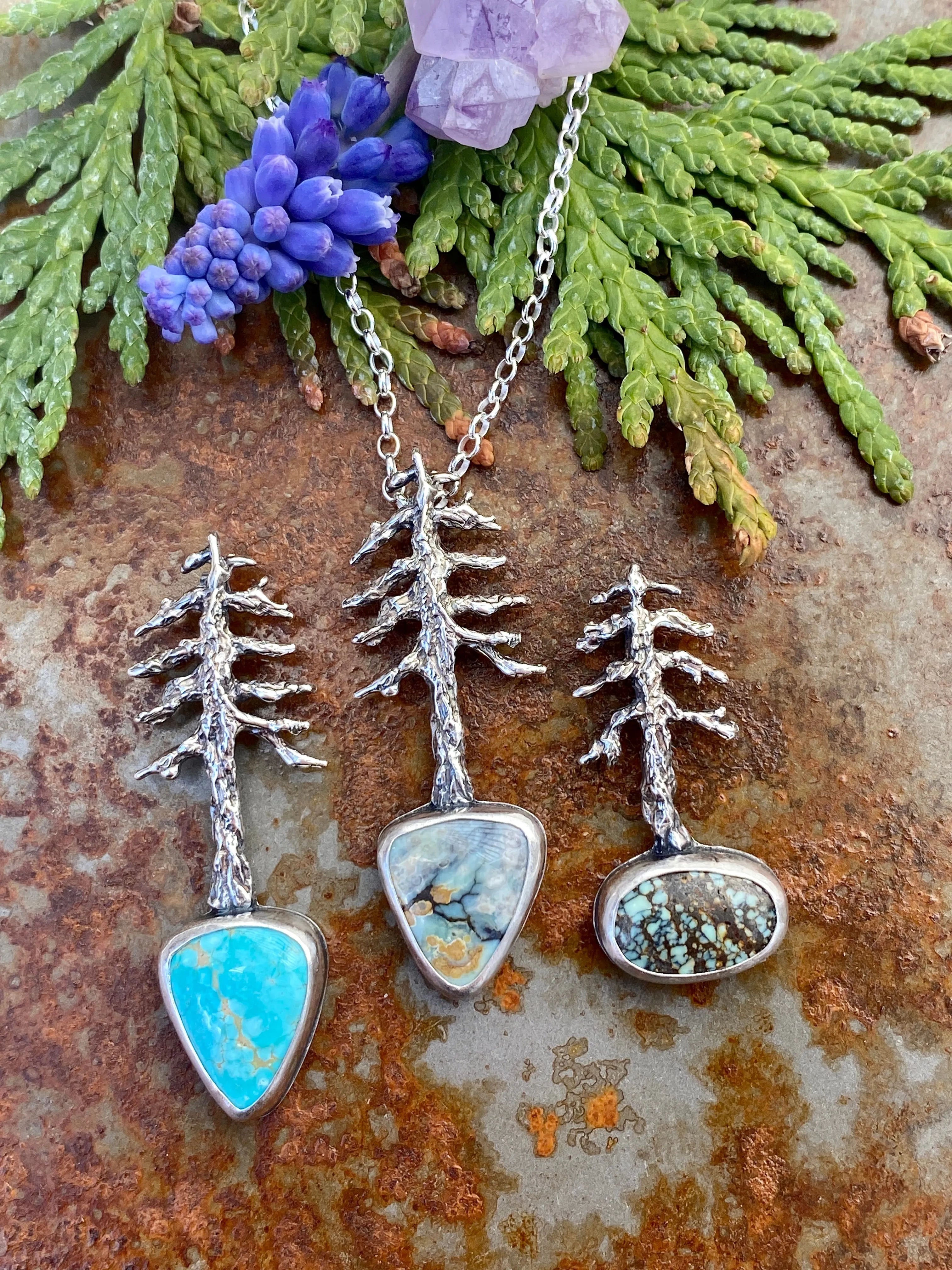 Lone Pine "#8 Sky Blue Turquoise" sterling silver necklace