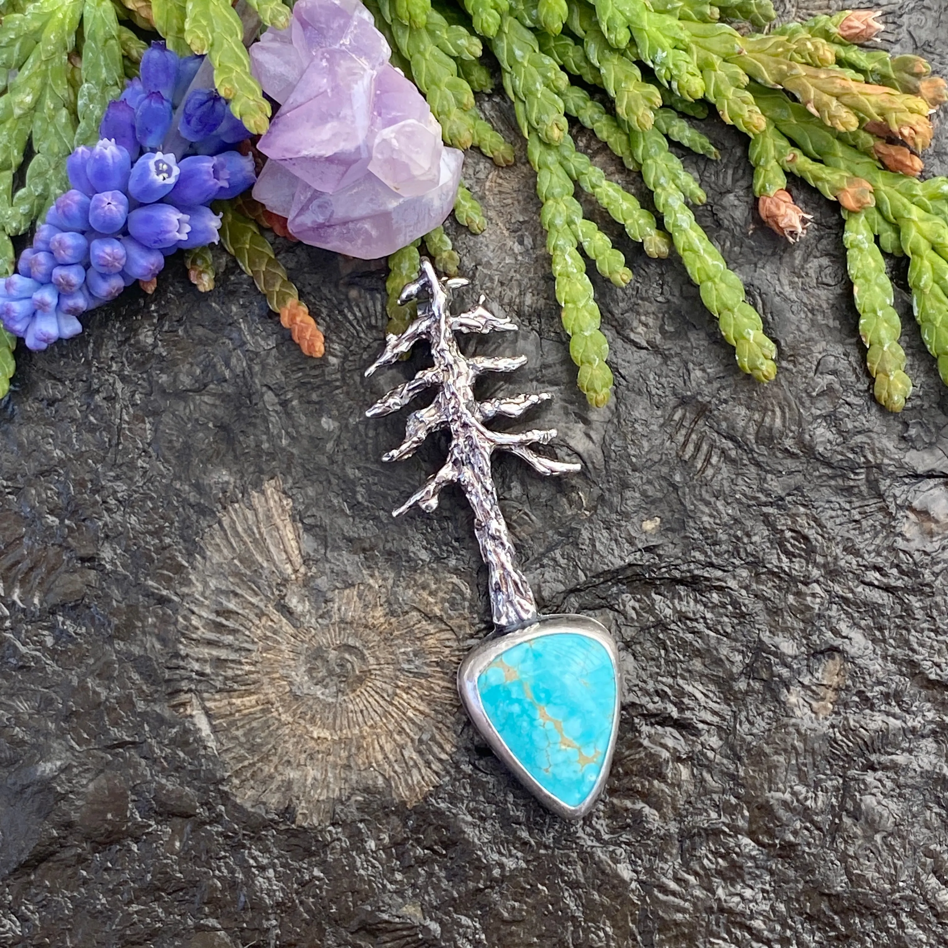 Lone Pine "#8 Sky Blue Turquoise" sterling silver necklace