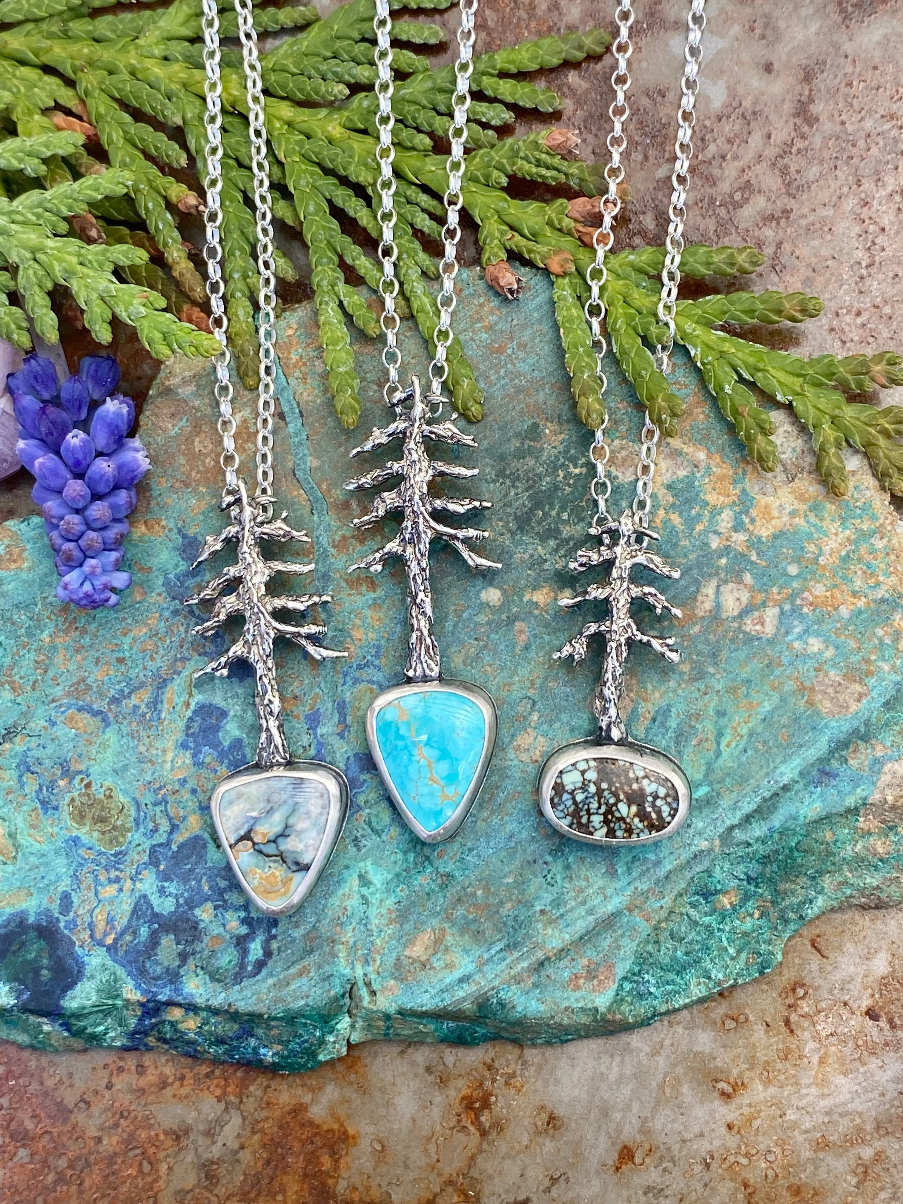 Lone Pine "N. Snowville Turquoise" sterling silver necklace