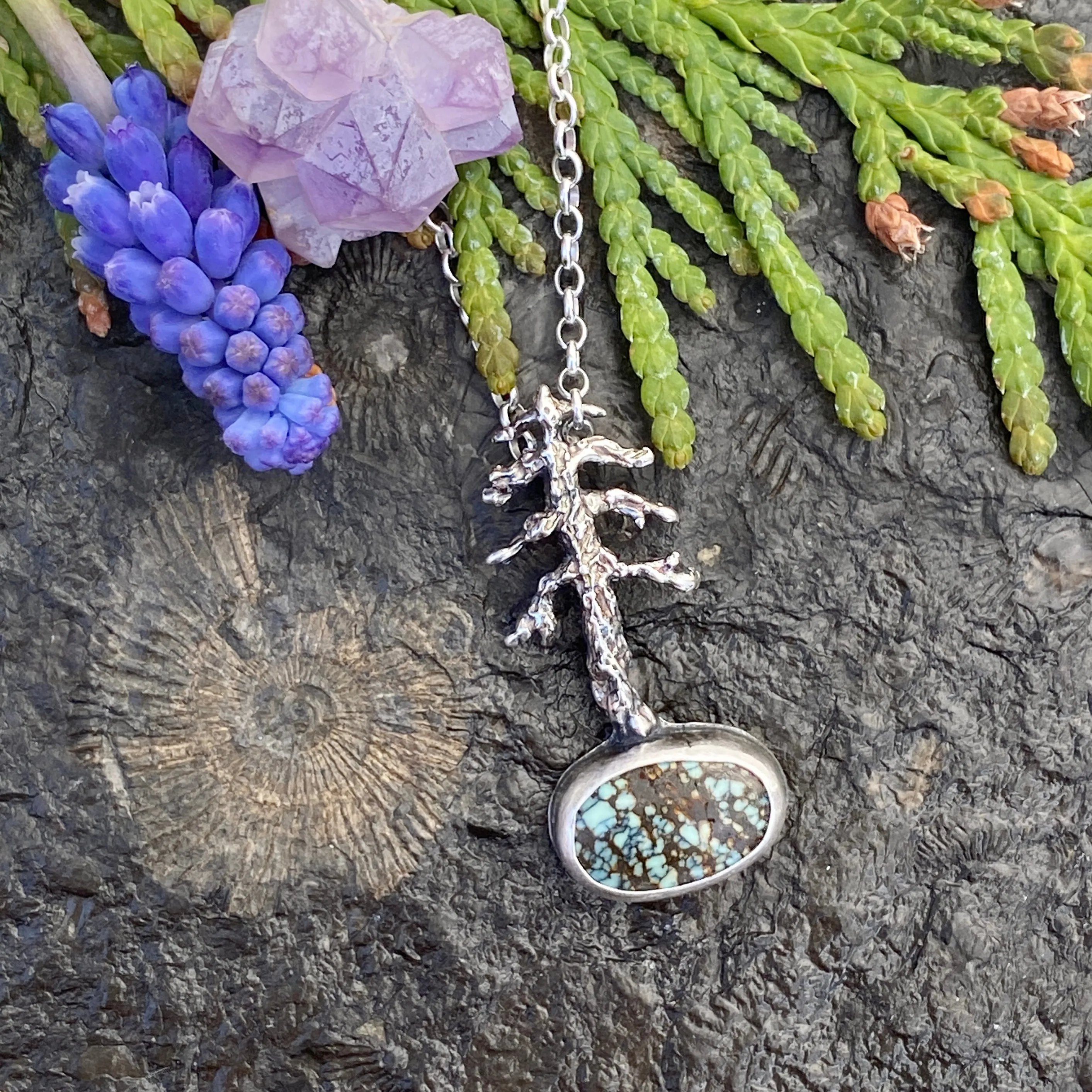 Lone Pine "N. Snowville Turquoise" sterling silver necklace