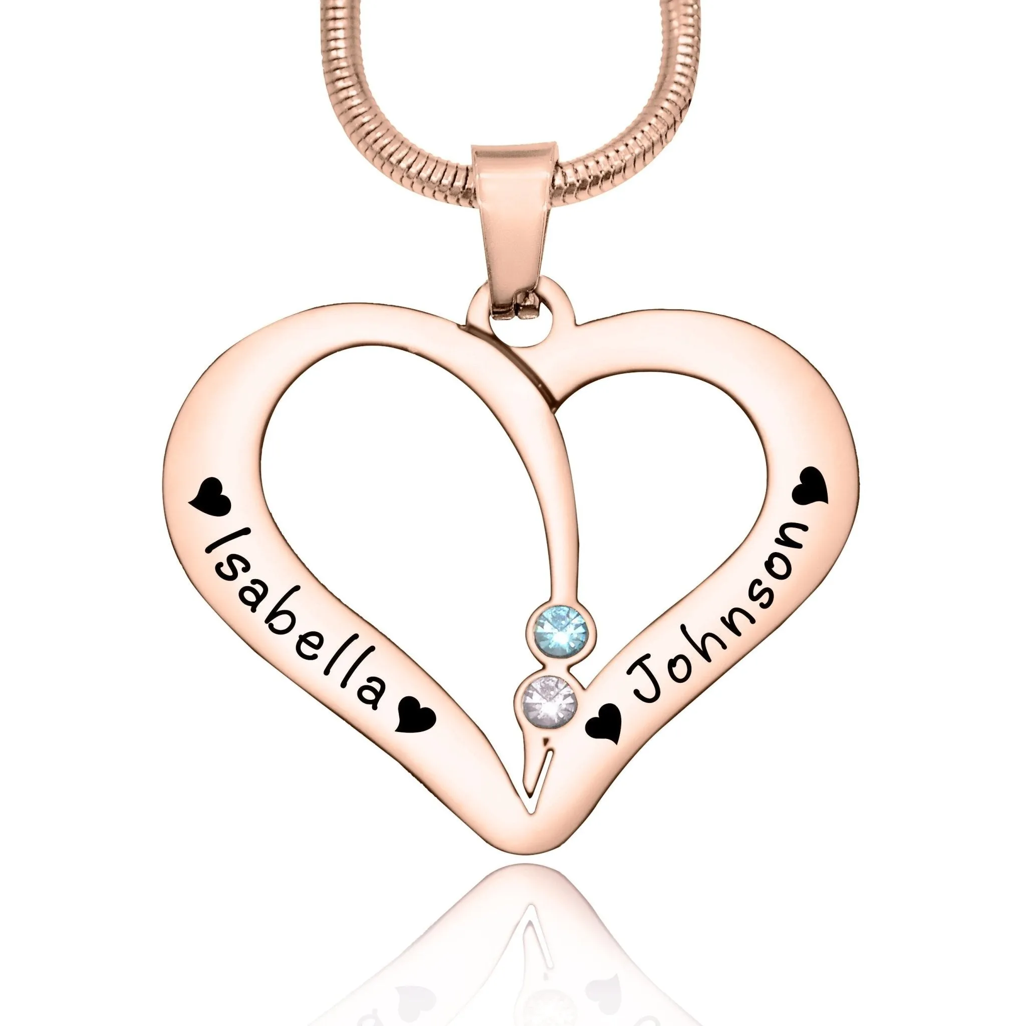 Love Hearts Birthstones Necklace