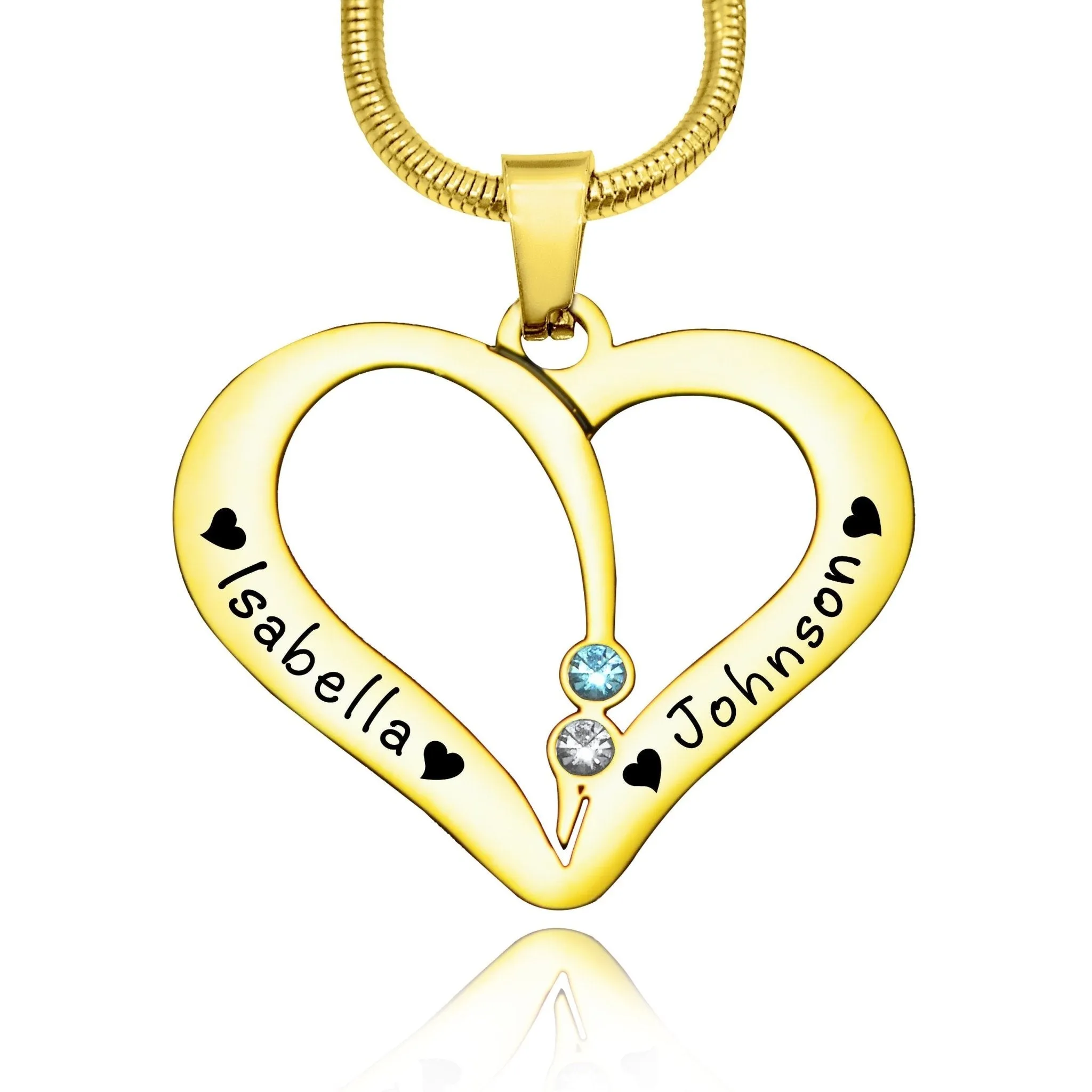 Love Hearts Birthstones Necklace
