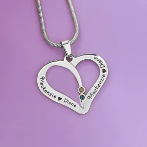 Love Hearts Birthstones Necklace