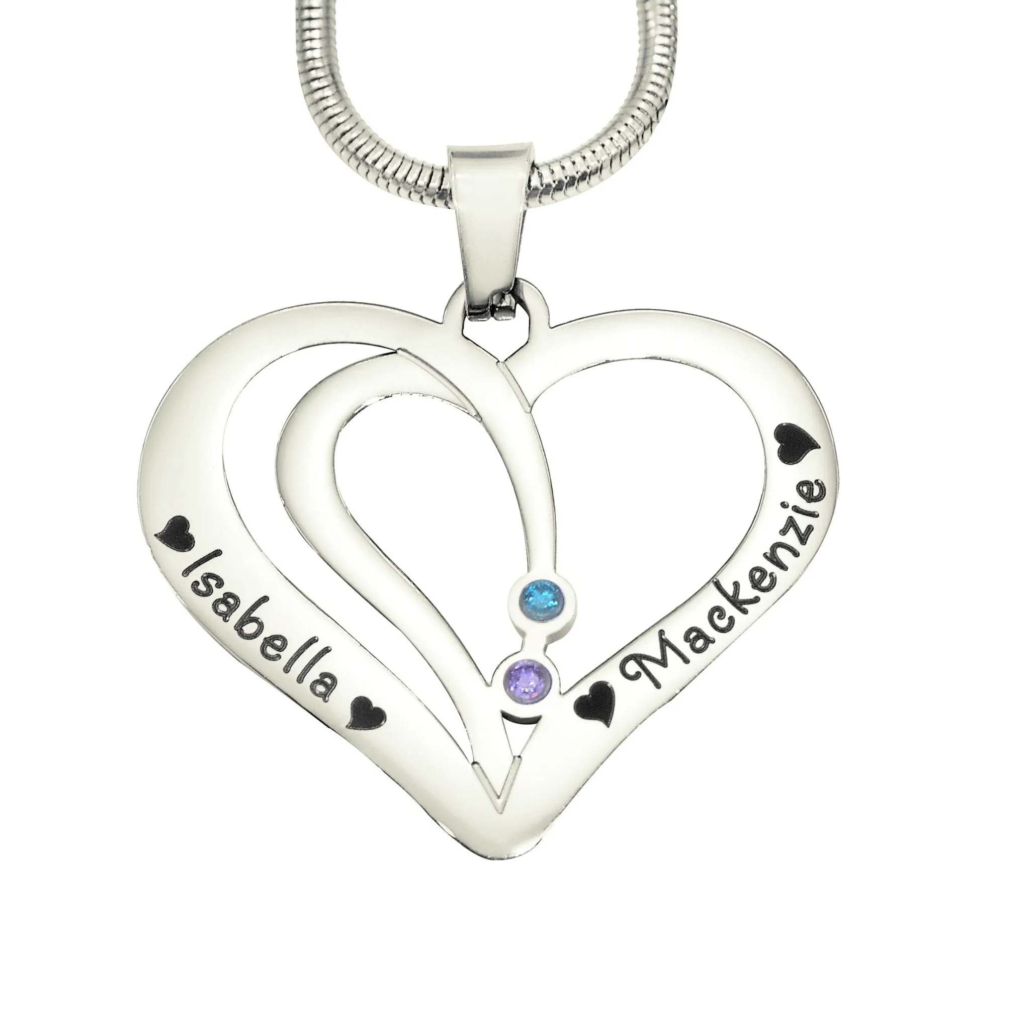 Love Hearts Birthstones Necklace