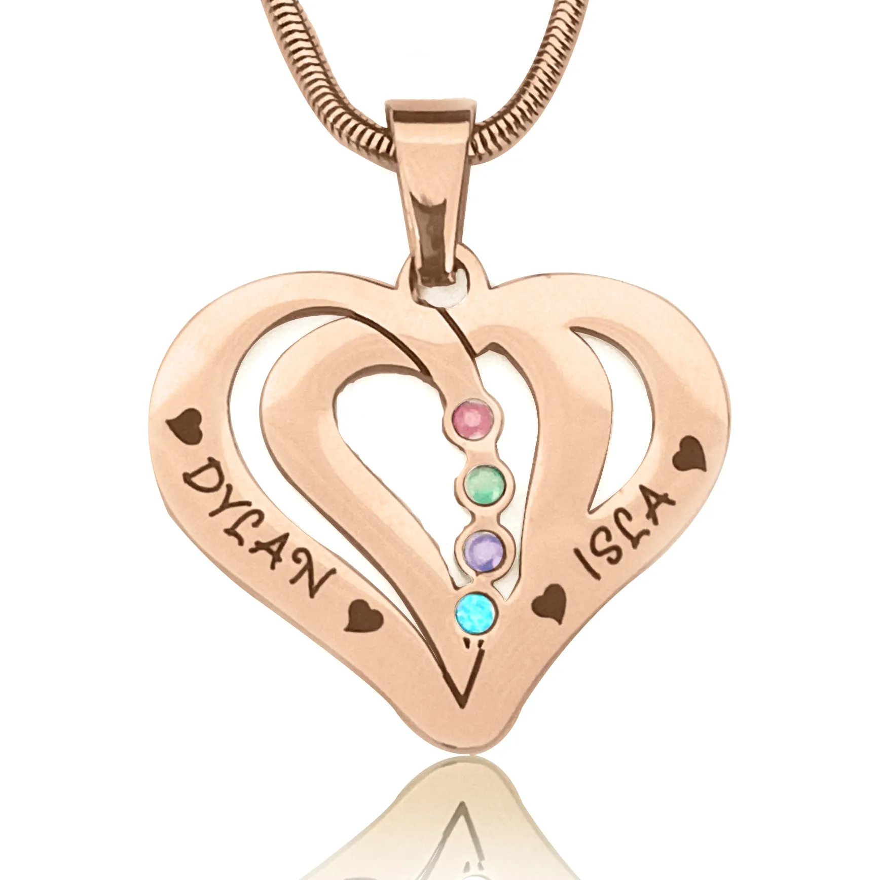 Love Hearts Birthstones Necklace