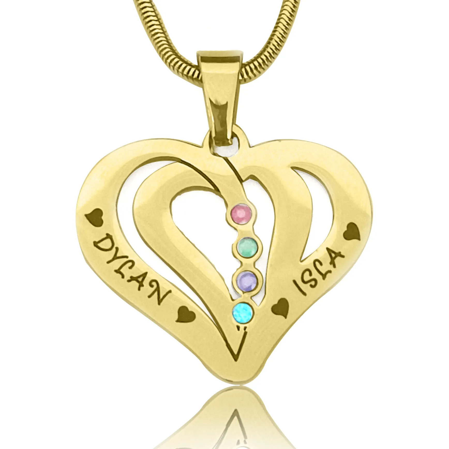 Love Hearts Birthstones Necklace