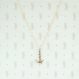 Lovely Gold Anchor Charm Necklace