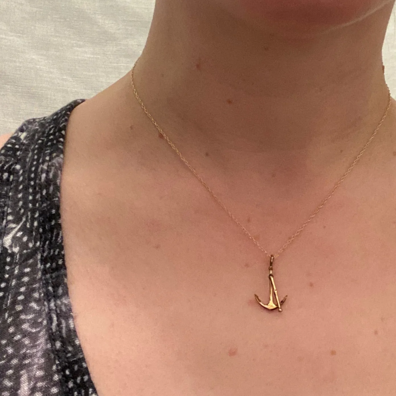 Lovely Gold Anchor Charm Necklace
