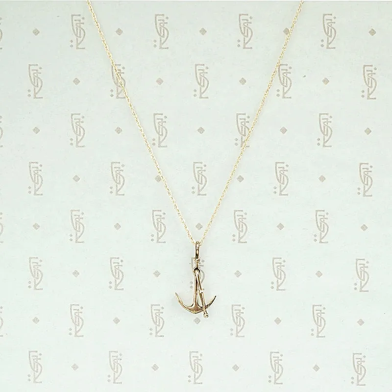 Lovely Gold Anchor Charm Necklace