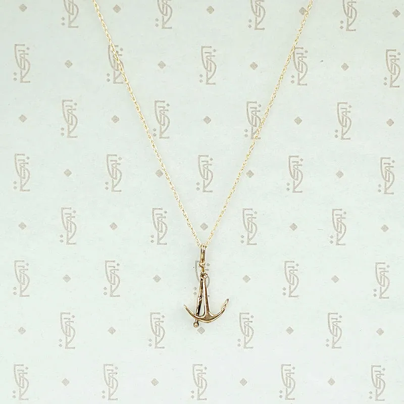 Lovely Gold Anchor Charm Necklace