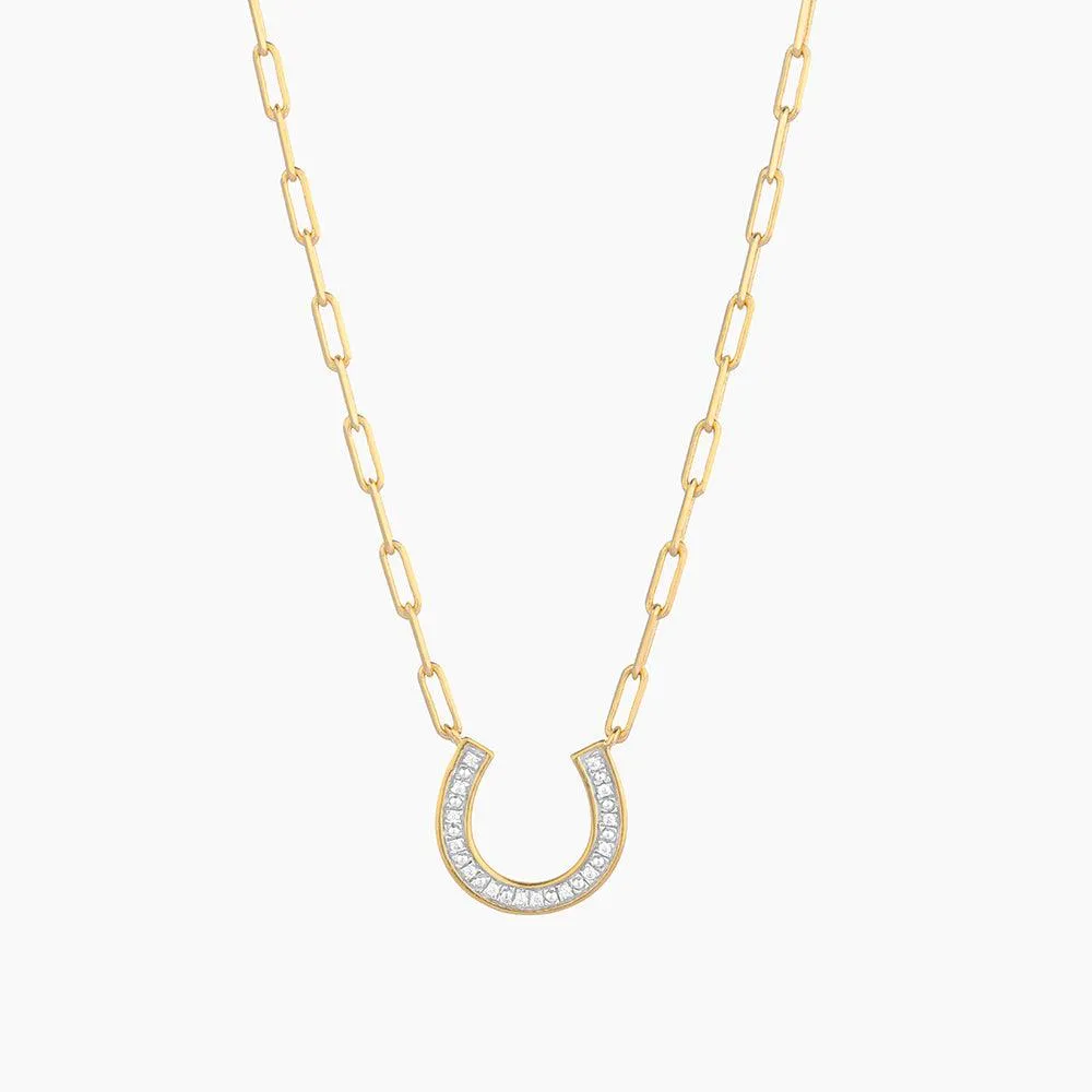 Lucky Horse Shoe Pendant Necklace