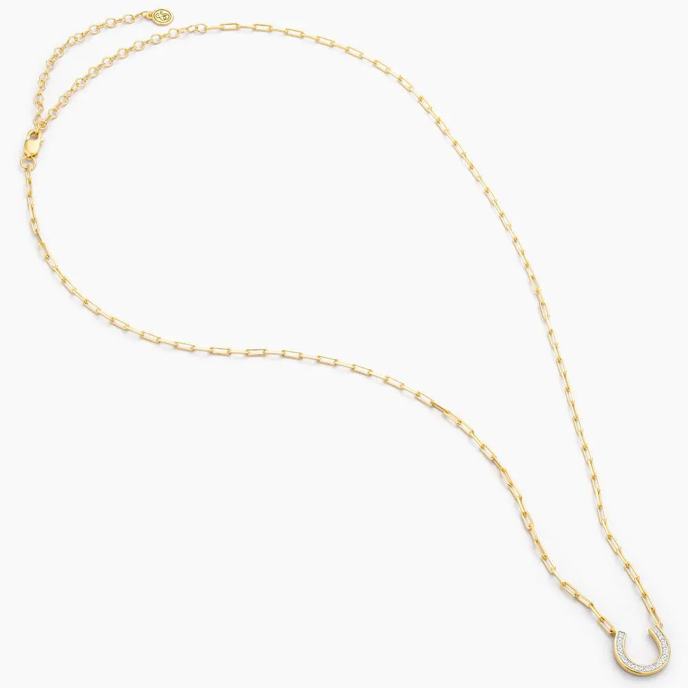 Lucky Horse Shoe Pendant Necklace