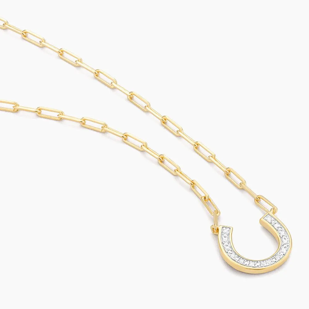 Lucky Horse Shoe Pendant Necklace