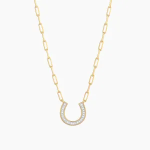 Lucky Horse Shoe Pendant Necklace