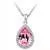 Luxury Simple Big Water Drop Pendant Necklace Silver Color Purple Crystal Necklace Bohemia Jewelry For Woman