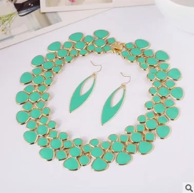 MANILAI Fashion Women Collar Choker Necklaces New Enamel Drop glaze Chunky Alloy Bib Statement Necklaces Maxi Jewelry CE3026