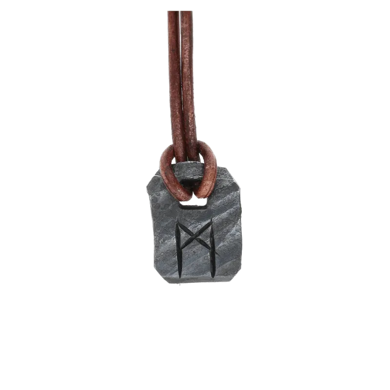 Mannaz Rune Forged Pendant