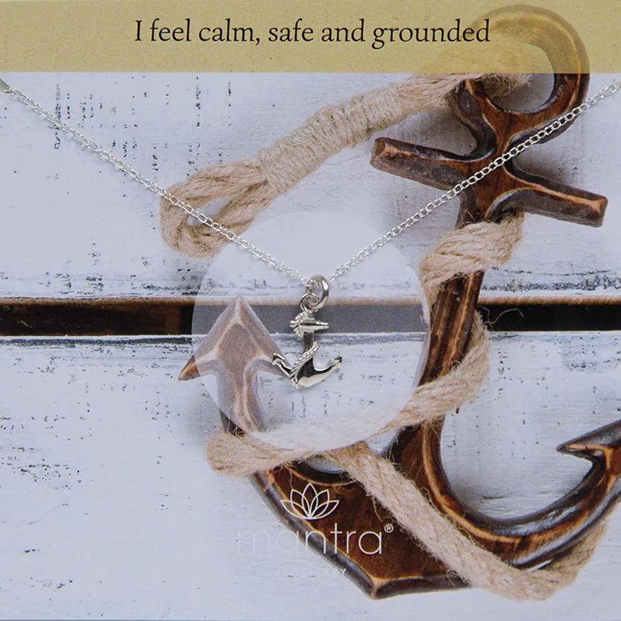 Mantra Anchor Necklace | Sterling Silver