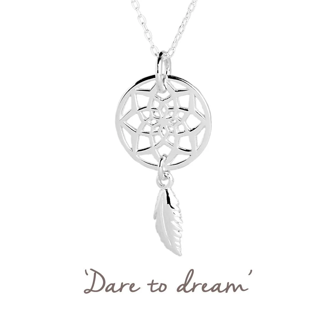 Mantra Dreamcatcher Necklace | Sterling Silver