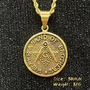 Master Mason Blue Lodge Necklace - Gold Square and Compass G