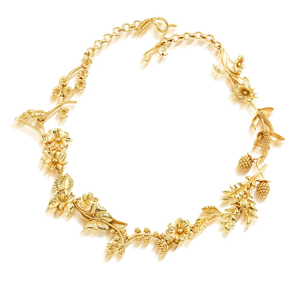 Meadow Wildflower Necklace, 16" - Gold
