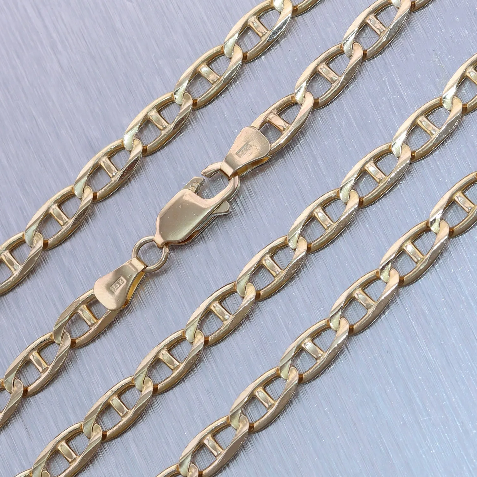 Men's 17.09g 14k Yellow Gold Anchor Mariner Chain 20.5" Necklace