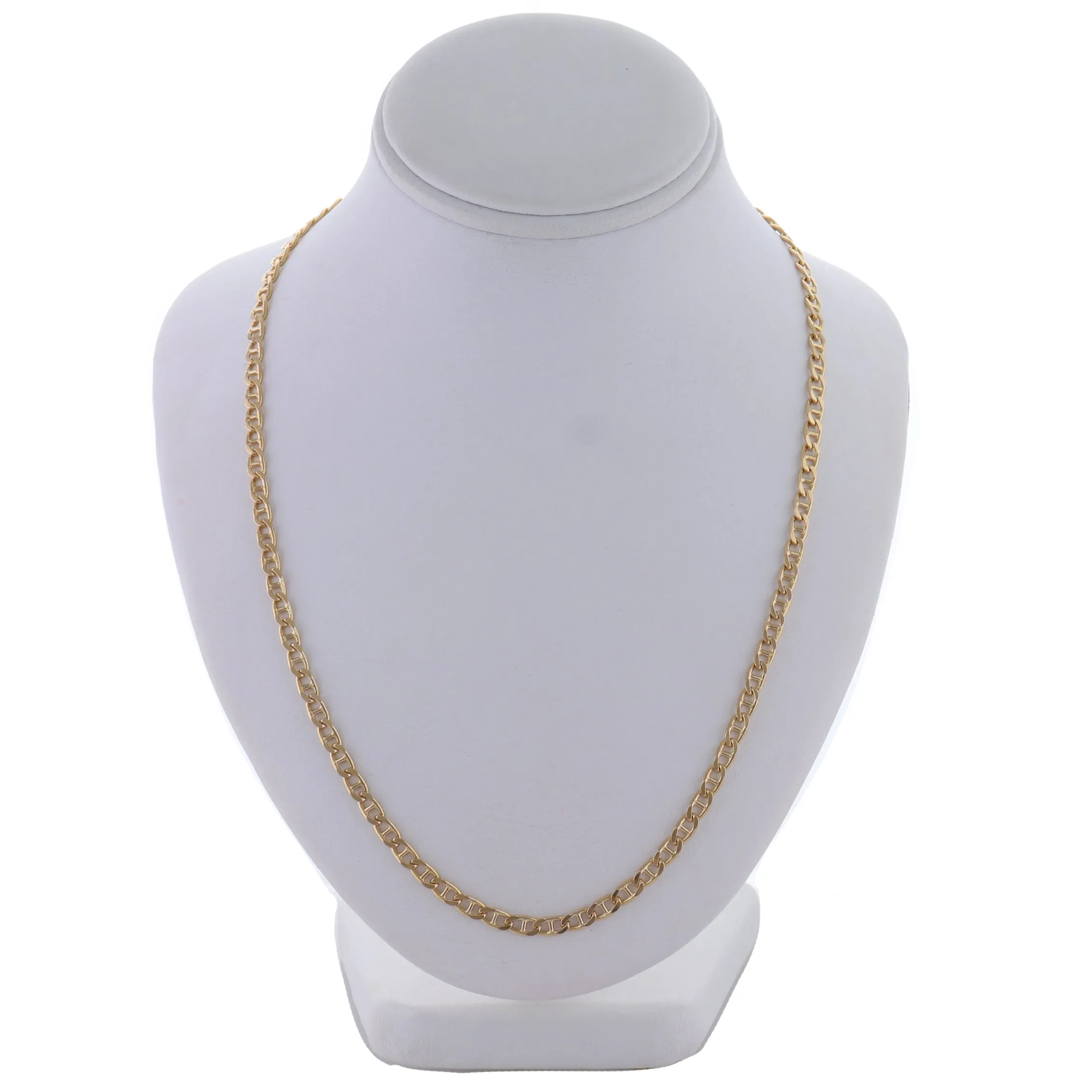 Men's 17.5g 14k Yellow Gold Anchor Mariner Chain 24" Necklace