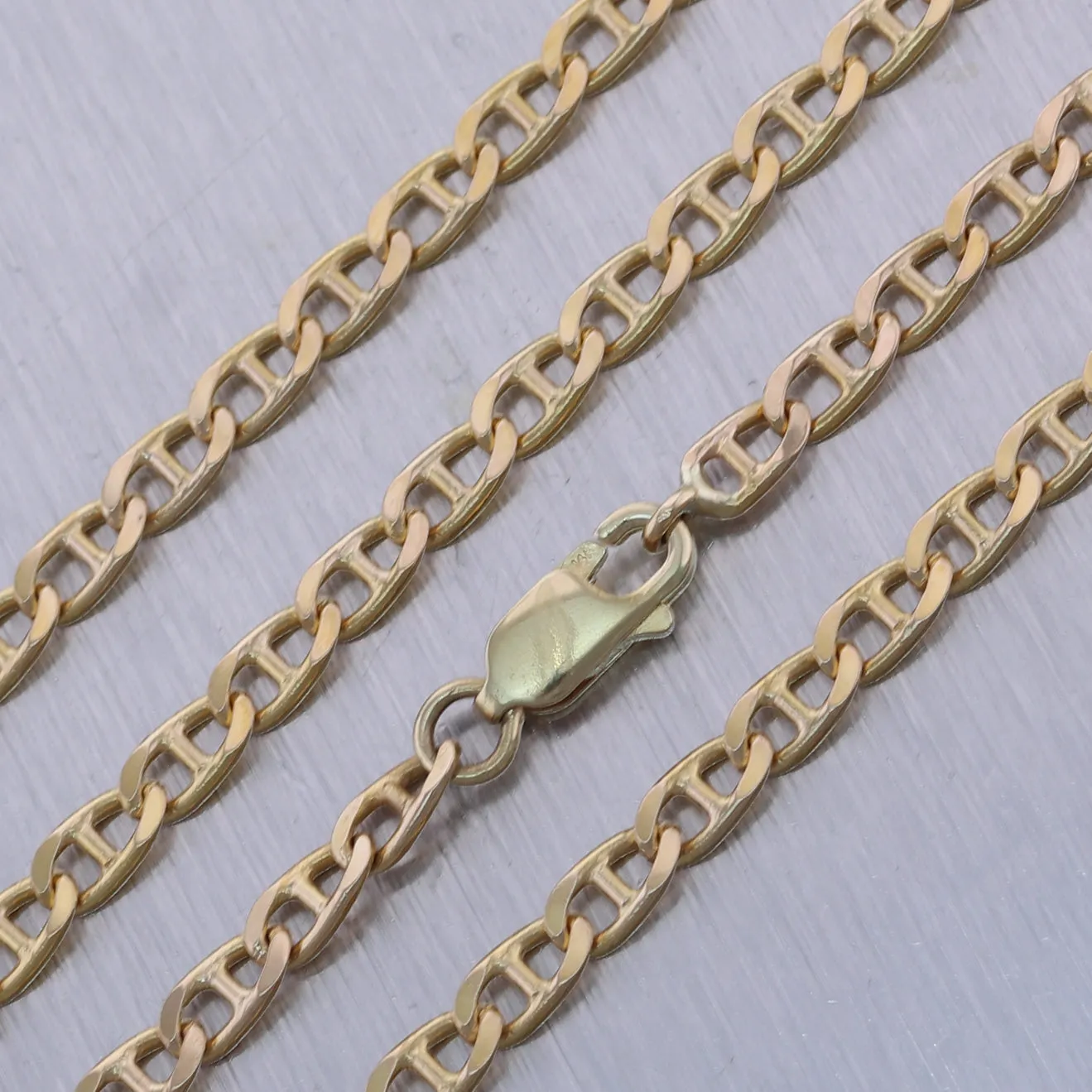 Men's 17.5g 14k Yellow Gold Anchor Mariner Chain 24" Necklace