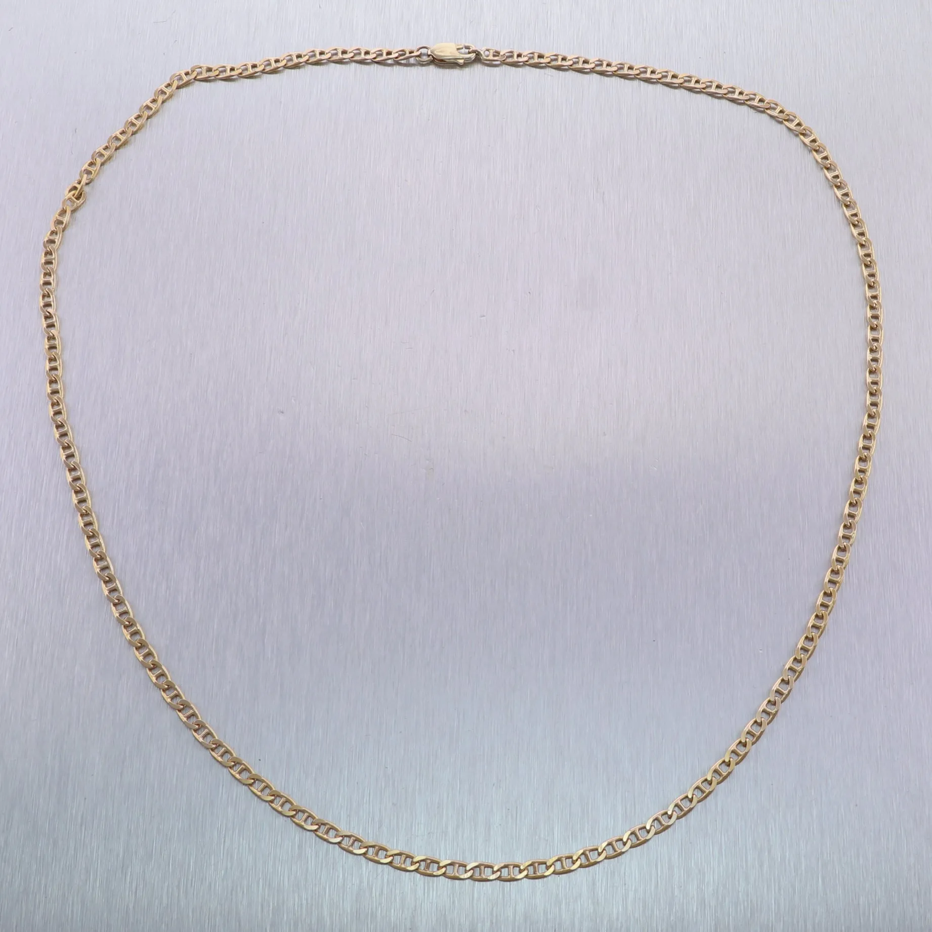 Men's 17.5g 14k Yellow Gold Anchor Mariner Chain 24" Necklace