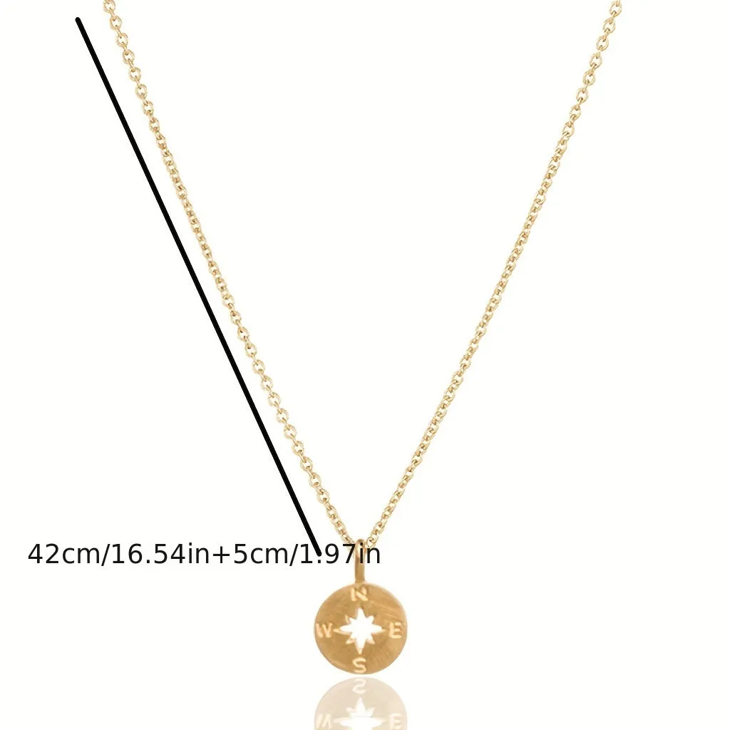 Men's Compass Pendant Necklace Alloy Necklace