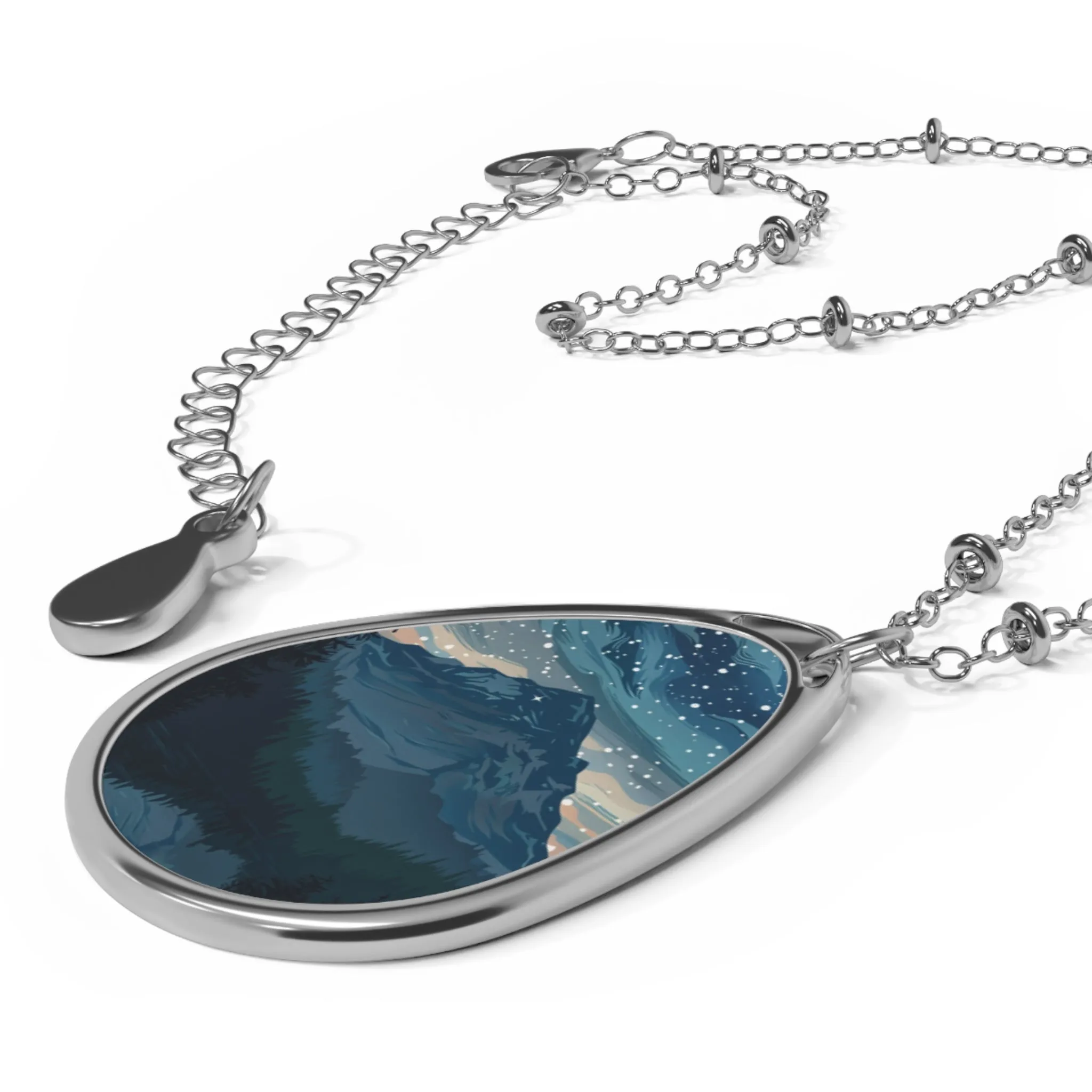 Midnight Mountains Oval Necklace