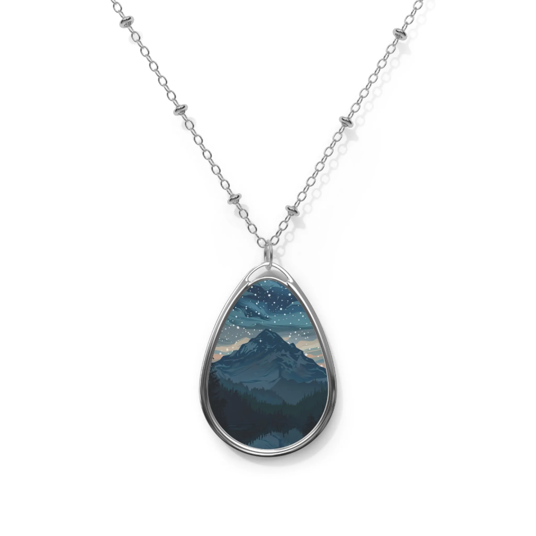 Midnight Mountains Oval Necklace